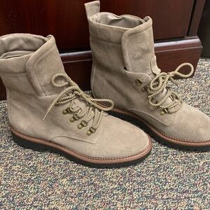 Sanctuary March Women’s Taupe Lug Sole Suede Boots Sz 9 Gorgeous Excellent EUC